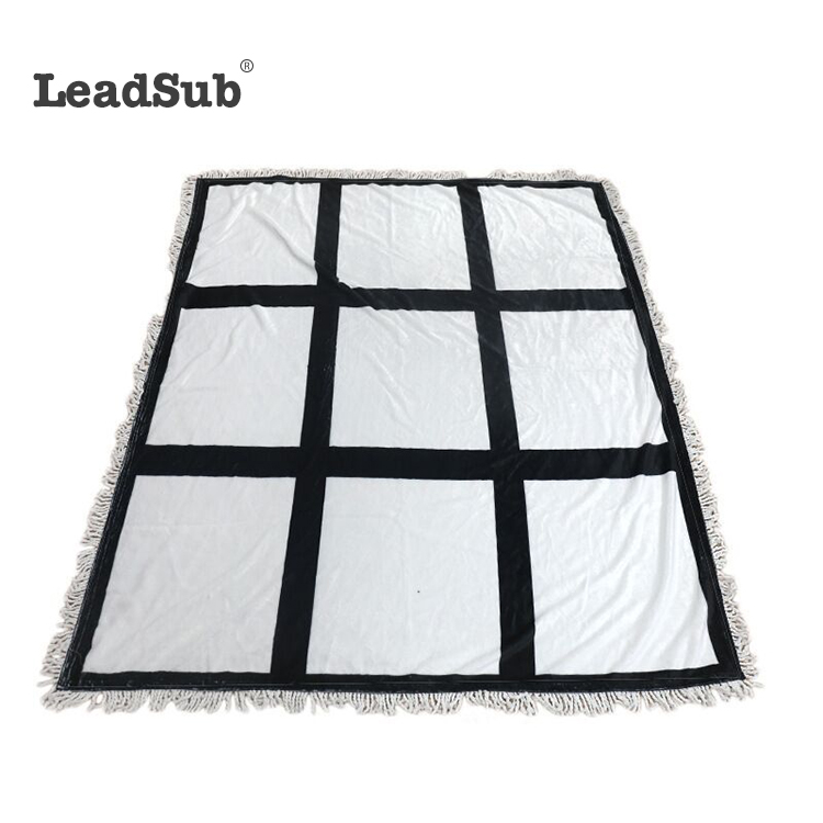 Leadsub DIY white custom photos sublimation 9 panel flannel blankets